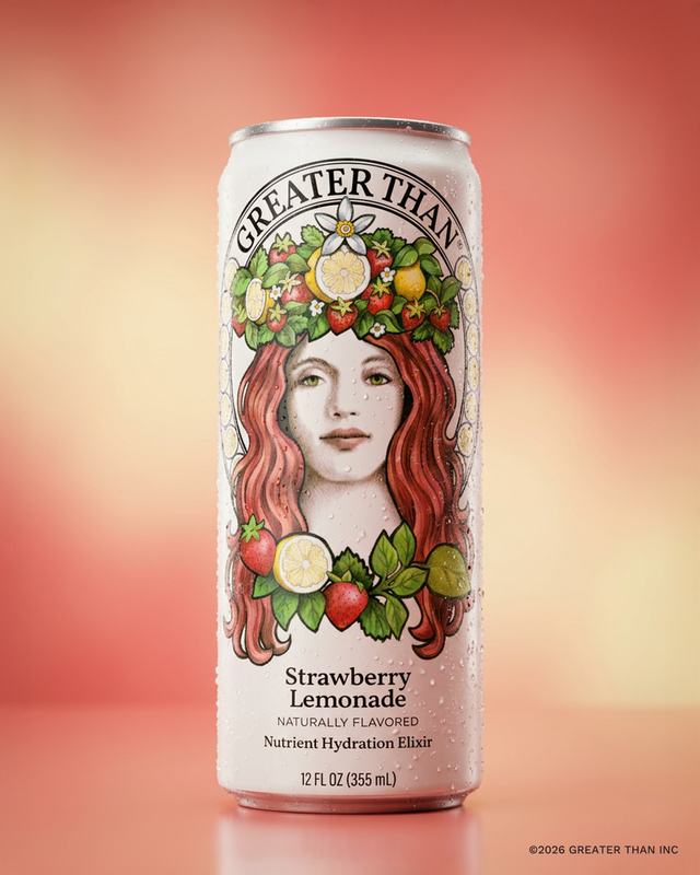 GREATER THAN Strawberry Lemonade can